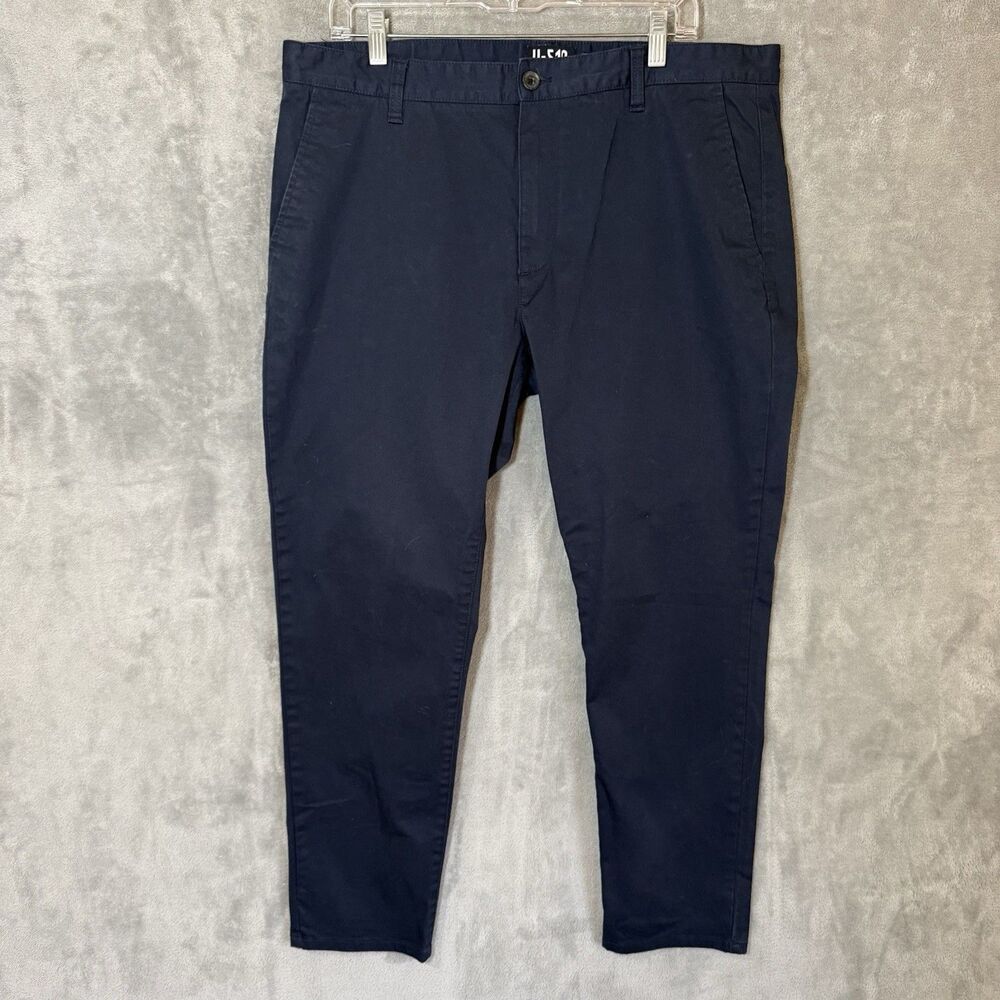 Under 5'10 Navy Blue Premium Cotton Chino Pants Men 36x28 (36x27.5) Old Money